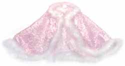 Pink Glitter Dot Lace Cape With White Feather Trim