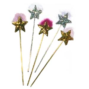 sequin star wand with feather