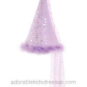 Girls Princess Hat with lavender feather trim
