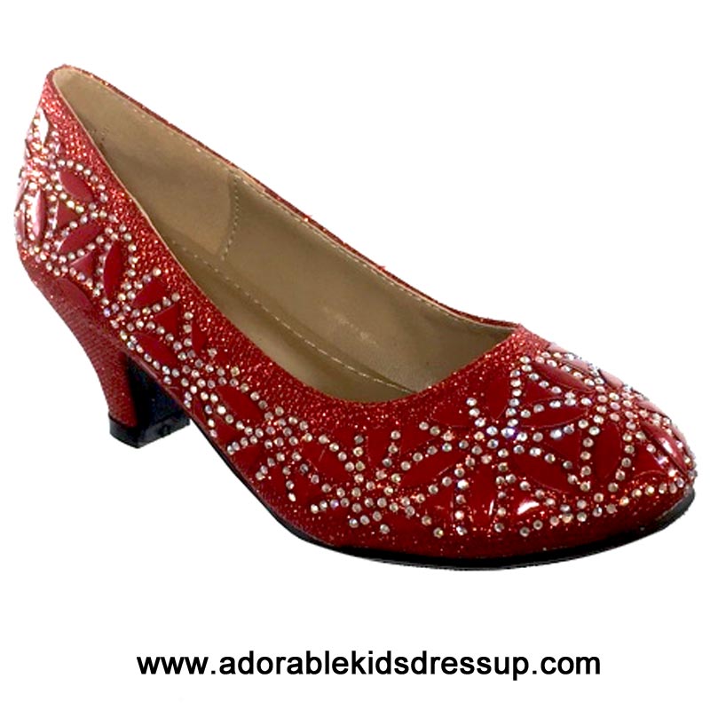 girls red dress shoe