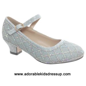 Girls High Heel Shoes- silver pumps