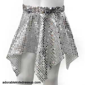 Silver Sequin Dress Up Hanky Skirt