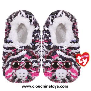 TY Fashion Sequin Slipper Socks Zoey Zebra Children’s Small (11-13)