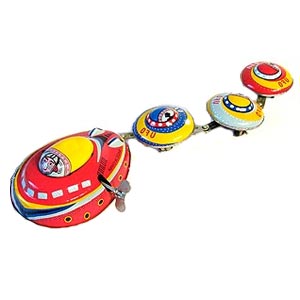 ufo space ship wind up toy